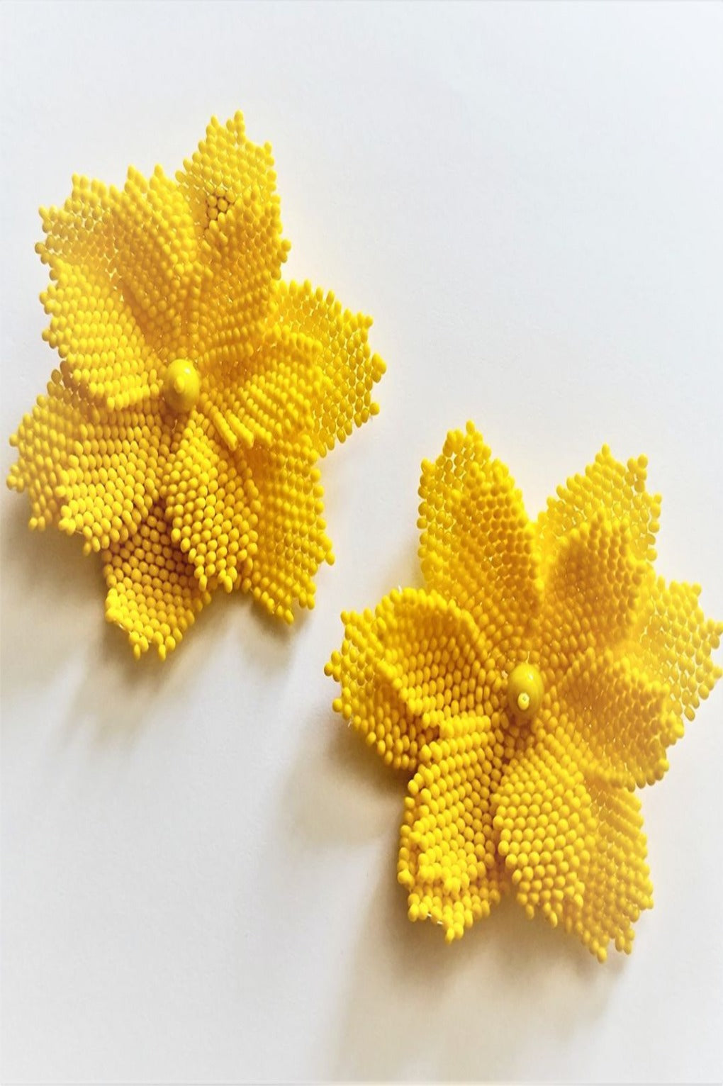Sunny Yellow Maxi Floral Ear Studs